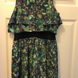 Princess Vera Wang Green Floral Dress